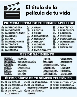 El título de la película de tu vida.