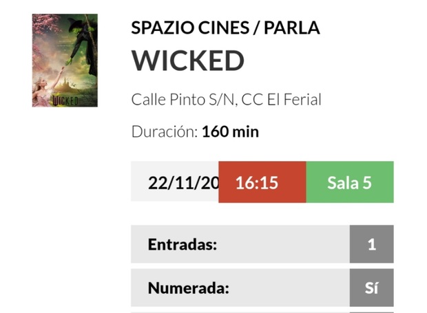 Wicked: Mi Entrada.