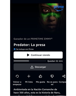 ¿No era exclusiva de Disney +?. ¡Pues esta también en Prime!. Prey Predator La Presa 