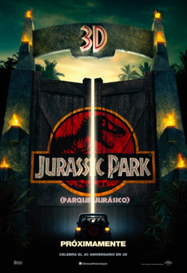 CARTEL ESPAÑOL DE JURASSIC PARK 3D
