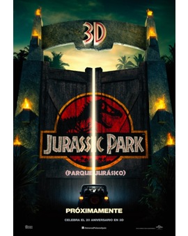 CARTEL ESPAÑOL DE JURASSIC PARK 3D
