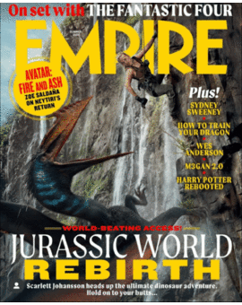 Portadas Empire de Jurassic World Rebirth 