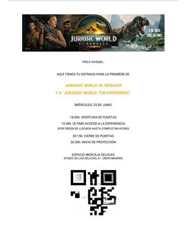 Jurassic World El Renacer. Mi Crítica y mi Entrada. [Sin Spoilers]. Nota: 9/10. Un auténtico triunfo