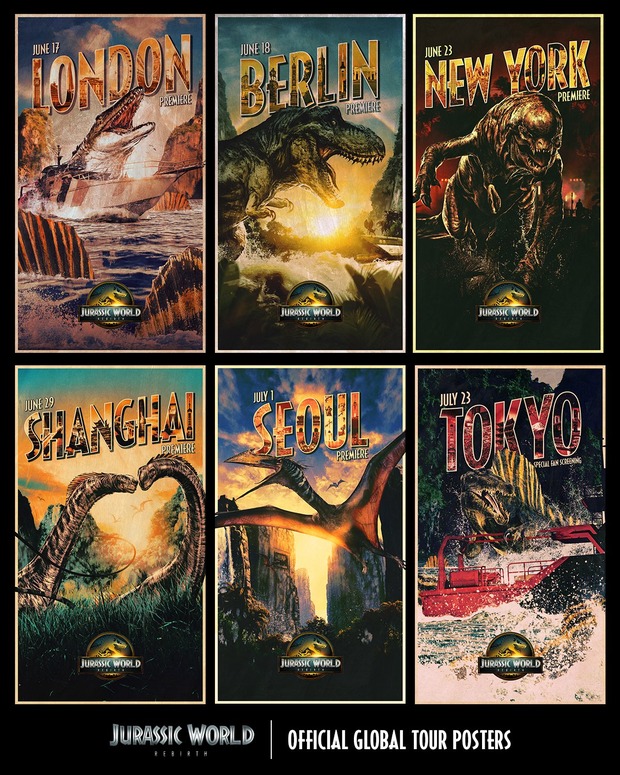Official Global Tour Posters de Jurassic World El Renacer 