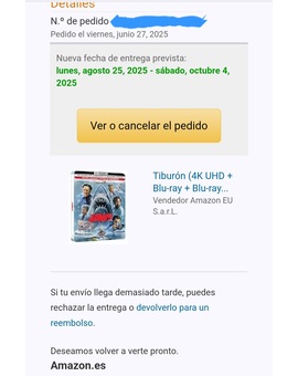 Tiburón retrasado en Amazon