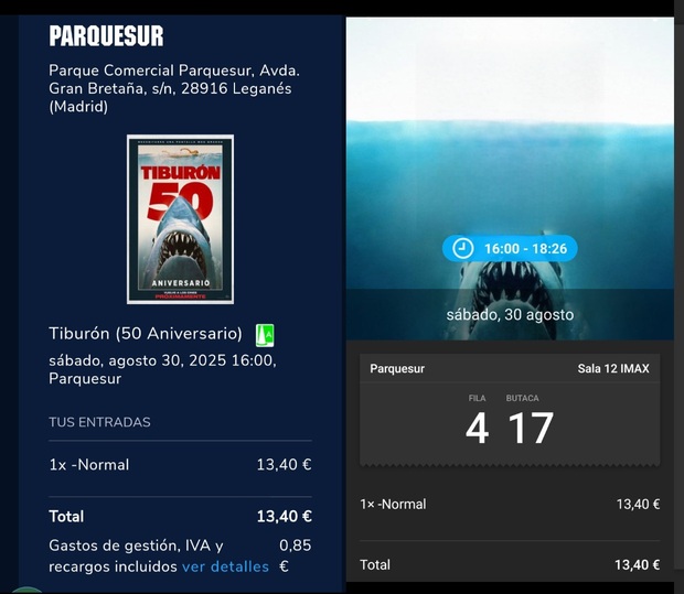 Tiburón (Jaws) 50 aniversario: Mi Critica y mi Entrada.