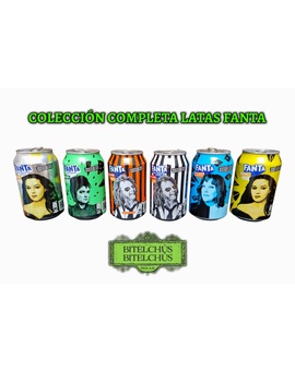 Colección completa latas Fanta de Beetlejuice Beetlejuice (Bitelchús Bitelchús).