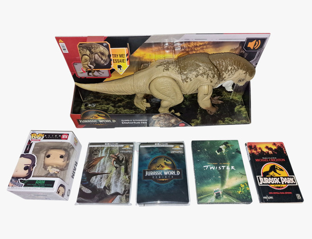 Distortus Rex, Rain Funko, Jurassic World Rebirth, Twister, Libro Jurassic: Adquisiciones 10-10-2025