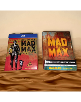 Ediciones 4K UHD y Blu-ray de las latas de gasolina de la saga Mad Max.