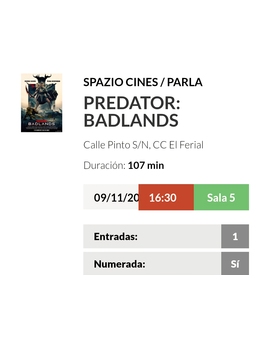 Predator Badlands: Mi Crítica y mi Entrada [Sin Spoilers]. Nota 9,5/10. 