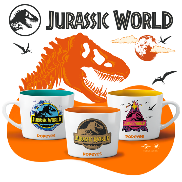 Tazas de Jurassic World en Popeyes