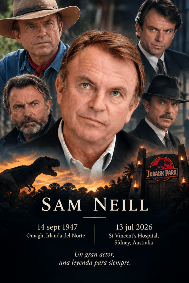 Feliz 79 cumpleaños allí dónde estes Sam Neill. Un gran actor, una leyenda para siempre.