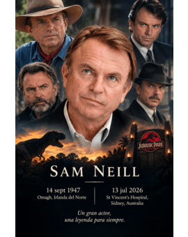 Feliz 79 cumpleaños allí dónde estes Sam Neill. Un gran actor, una leyenda para siempre.