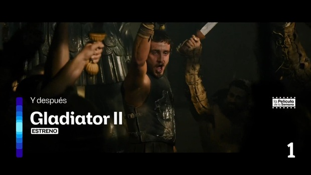 Gladiator II. Hoy a las 22:35h estreno en TV en La 1. ¿Que tal os pareció esta peli?.