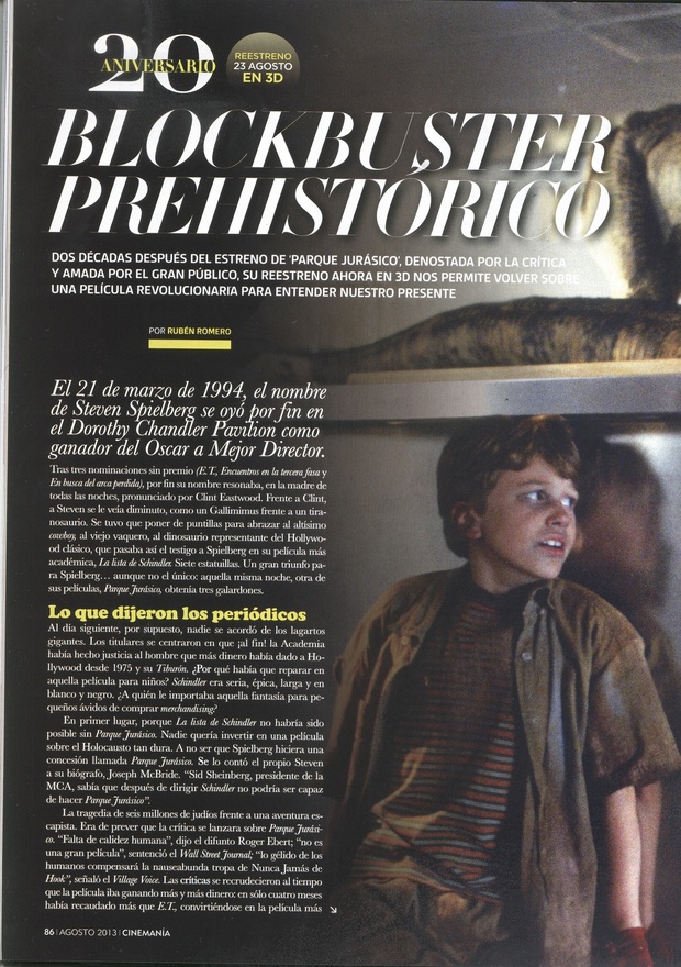 REPORTAJE CINEMANIA JURASSIC PARK 3D  1/4