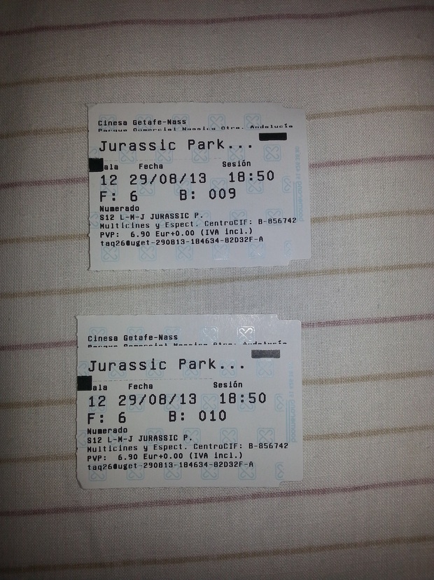 JURASSIC PARK 3D: MIS ENTRADAS 29-08-2013 (SEGUNDO VISIONADO)