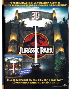 Jurassic Park 3D bluray 3D anuncio revista Scifiworld