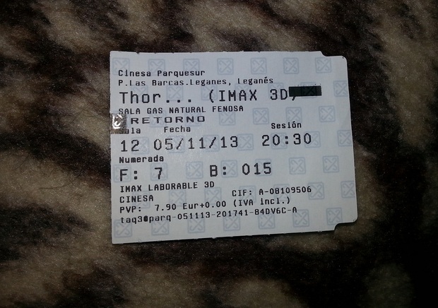 Mi entrada de THOR EL MUNDO OSCURO