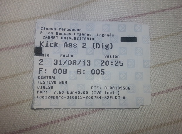 Mi entrada de KICK ASS 2