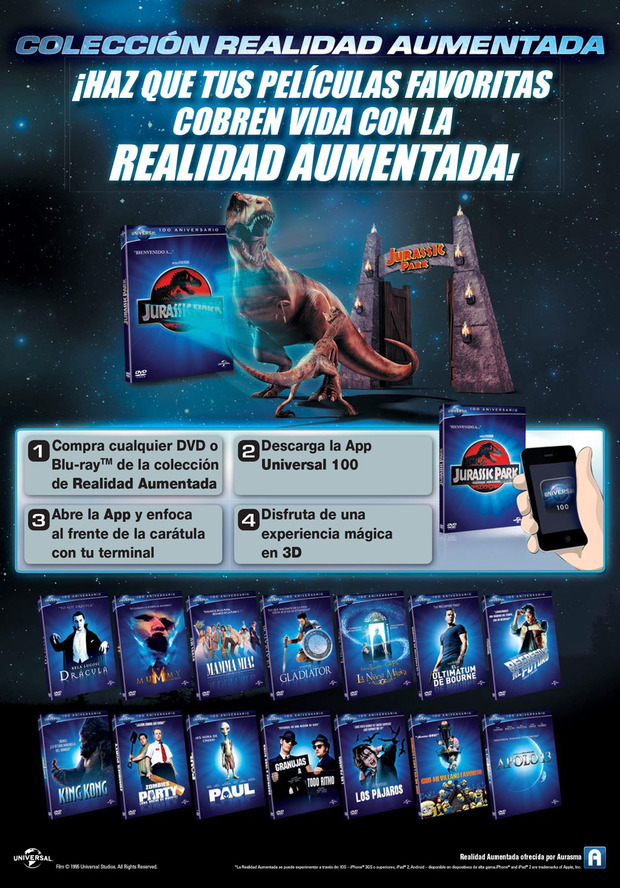 JURASSIC PARK BLU RAY COLECCIÓN REALIDAD AUMENTADA