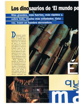 EL MUNDO PERDIDO JURASSIC PARK REPORTAJE REVISTA TOP DISNEY SEPTIEMBRE 1997 2/9