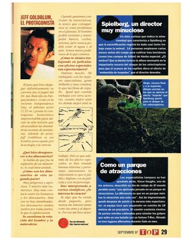 EL MUNDO PERDIDO JURASSIC PARK REPORTAJE REVISTA TOP DISNEY SEPTIEMBRE 1997 5/9