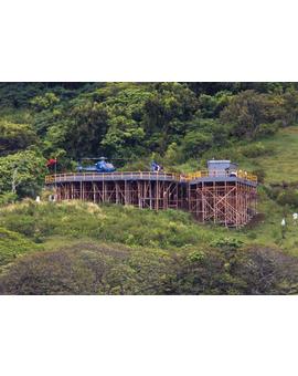 Jurassic World: Preparando el helipuerto para rodar mañana