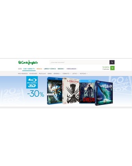 - 30 % en peliculas 3D en El Corte Ingles