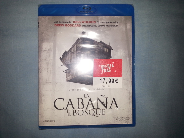 Compra día 10-05-2014: LA CABAÑA EN EL BOSQUE por solo 9.45 euros aprovechando la oferta de FNAC