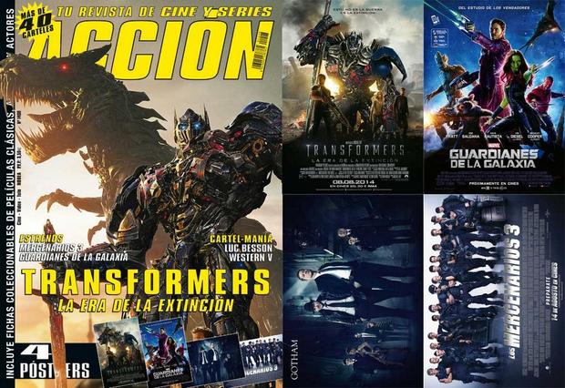 Portada y Posters Revista Accion Cine mes Agosto 2014