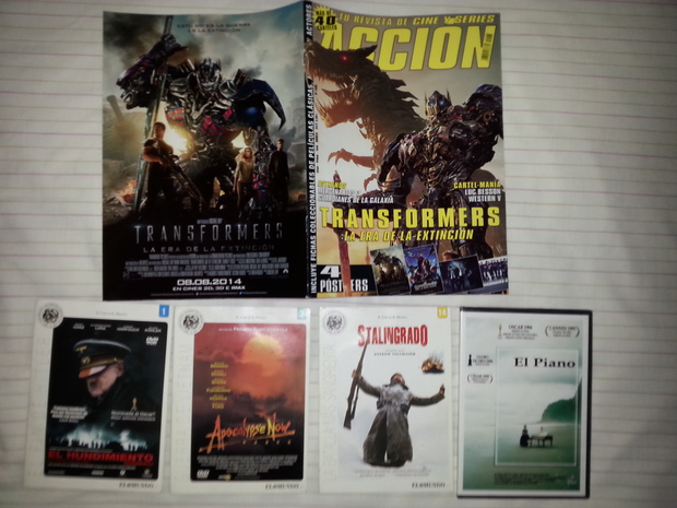 El Hundimiento, Apocalypse Now Redux, Stalingrado y El Piano por 4 euros en total + Revista Accion Cine mes Agosto
