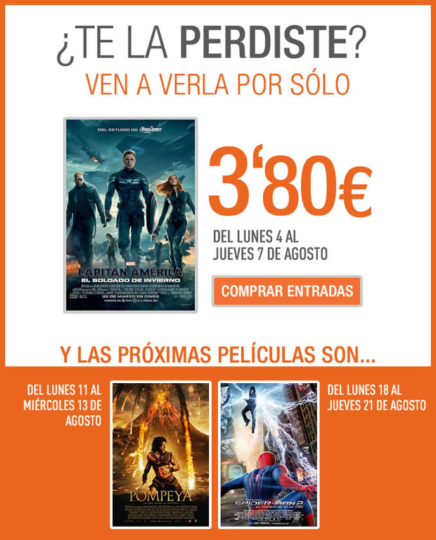 Proximas ofertas cinesa por 3.80 euros