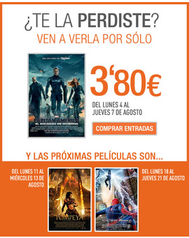 Proximas ofertas cinesa por 3.80 euros