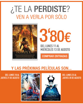 Proximas ofertas cinesa por 3.80 euros