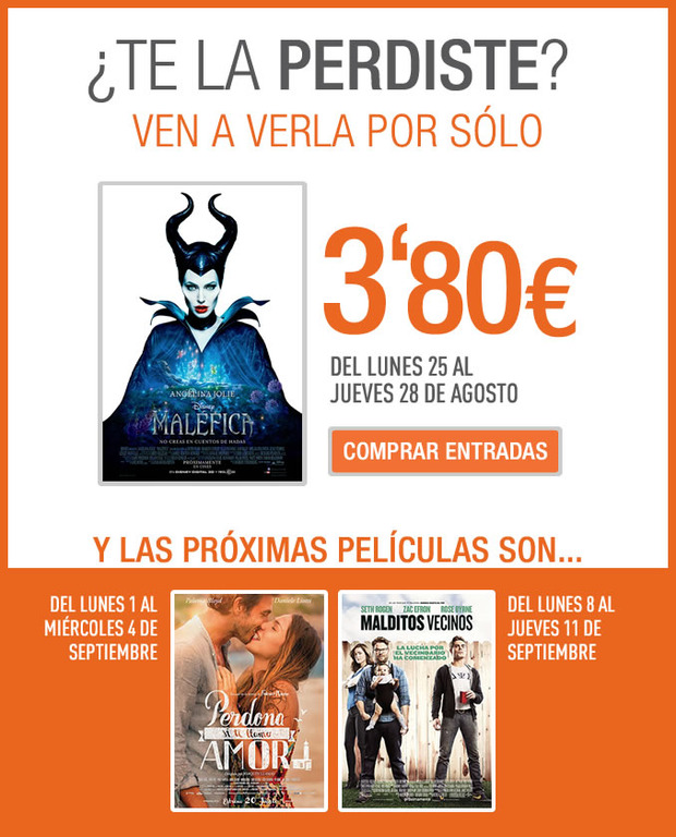 Proximas ofertas cinesa por 3.80 euros