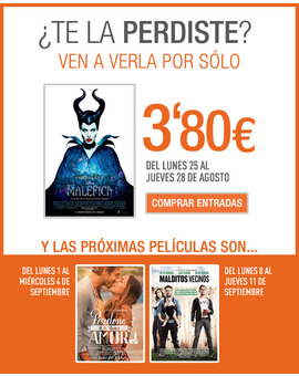 Proximas ofertas cinesa por 3.80 euros