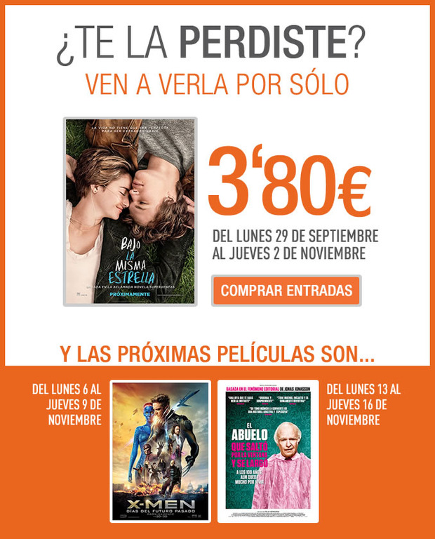 Proximas ofertas Cinesa a 3.80 Euros