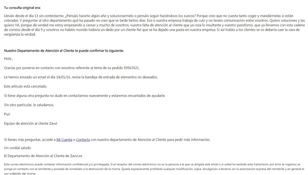 Lo último de lo último, Zavvi te anula pedidos con artículos en stock porque sí y se inventa que te mandan mensajes