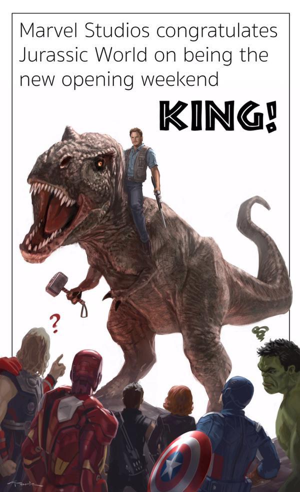 Marvel felicita a "Jurassic World"
