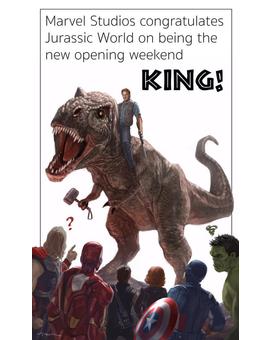 Marvel felicita a "Jurassic World"