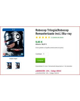 Trilogía de Robocop por menos de 9 euros en Zavvi