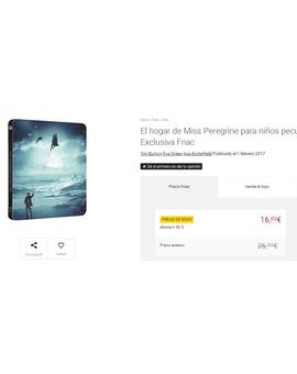 Bajada de precio de "Miss Peregrine..." Steelbook FNAC