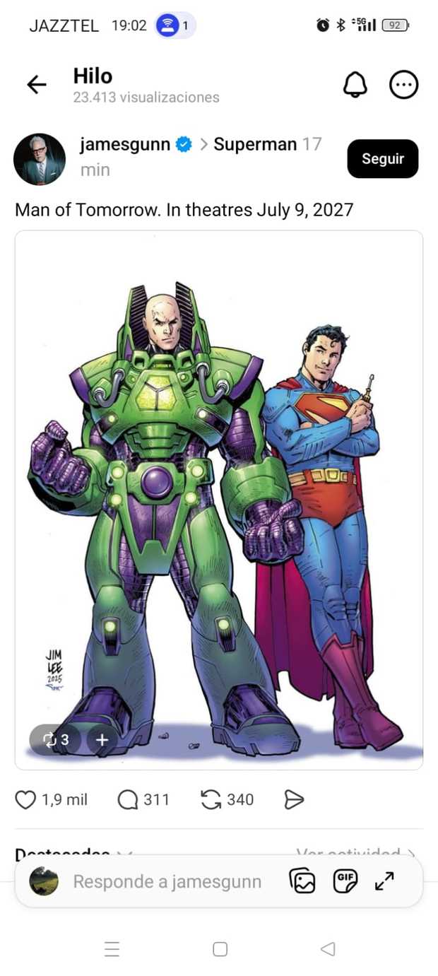 "Man of tomorrow", la secuela de Superman de James Gunn en 2027, 