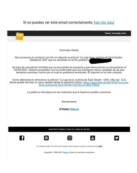 Cancelación steelbook Liga de Justicia de Zack Snyder