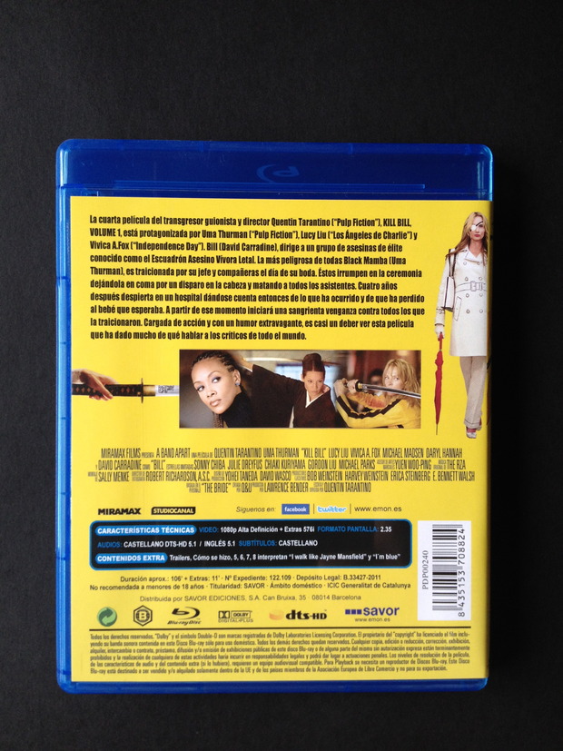 Kill Bill Vol.1 (Trasera)