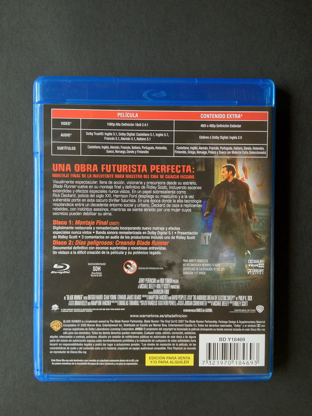 Blade Runner Montaje Final-Edición Especial (Trasera)