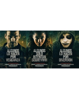Pósters individuales exclusivos en español de 'Anarchy: La noche de las bestias'