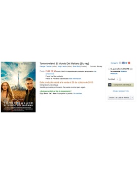 Preventa disponible de "Tomorrowland" en Amazon.es !!!
