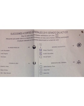Ayer alguien votó al Senado de "Star Wars".
