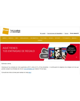 2 Entradas de Cine de Regalo gracias a Fnac.es